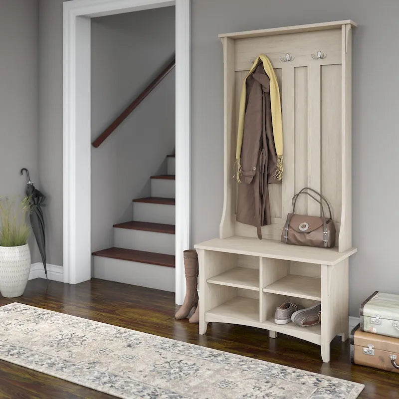 Hall Tree with Shoe Storage Bench and Coat Hooks