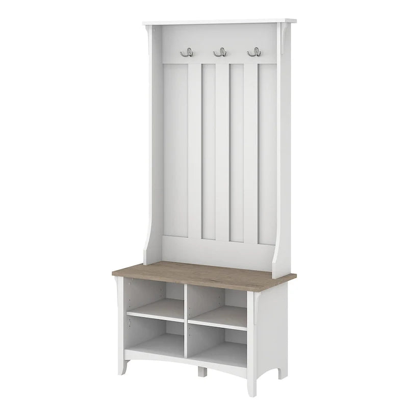 Hall Tree with Shoe Storage Bench and Coat Hooks