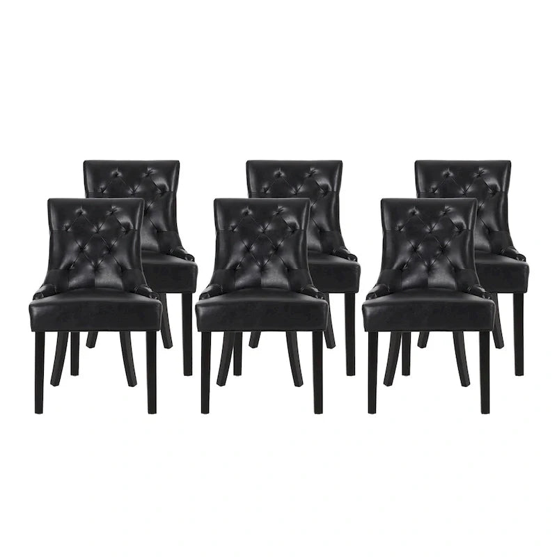 Tufted Dining Chairs with Armrests, Set of 6
