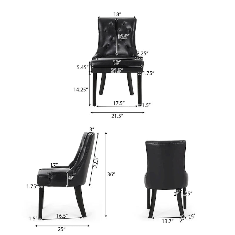 Tufted Dining Chairs with Armrests, Set of 6