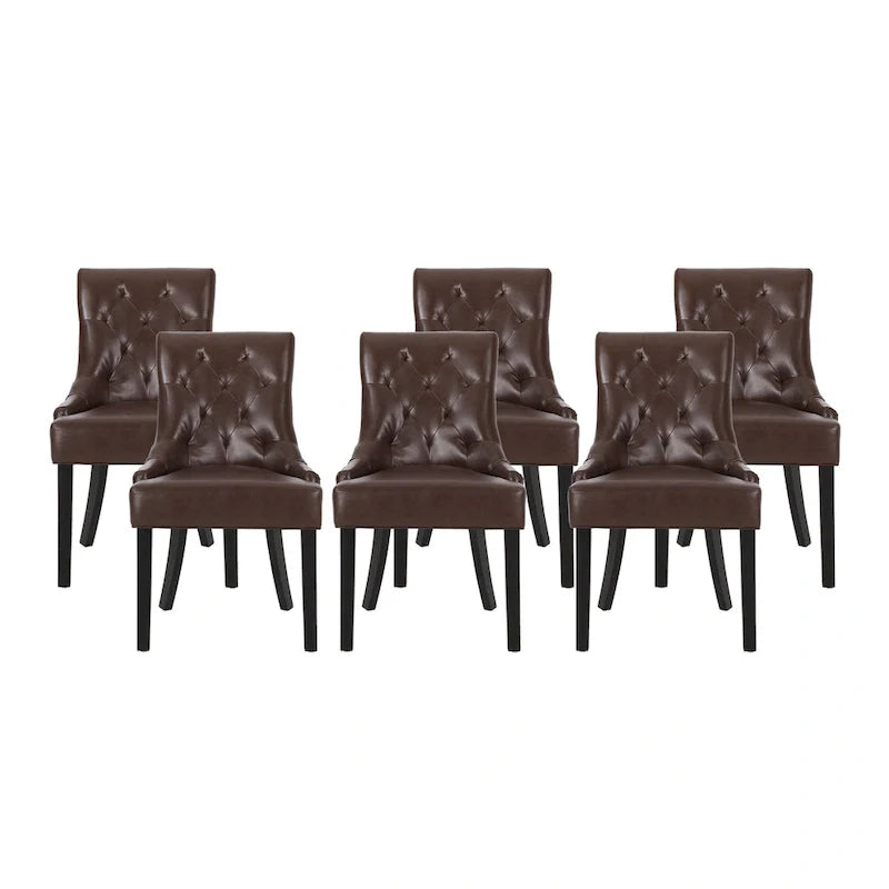 Tufted Dining Chairs with Armrests, Set of 6