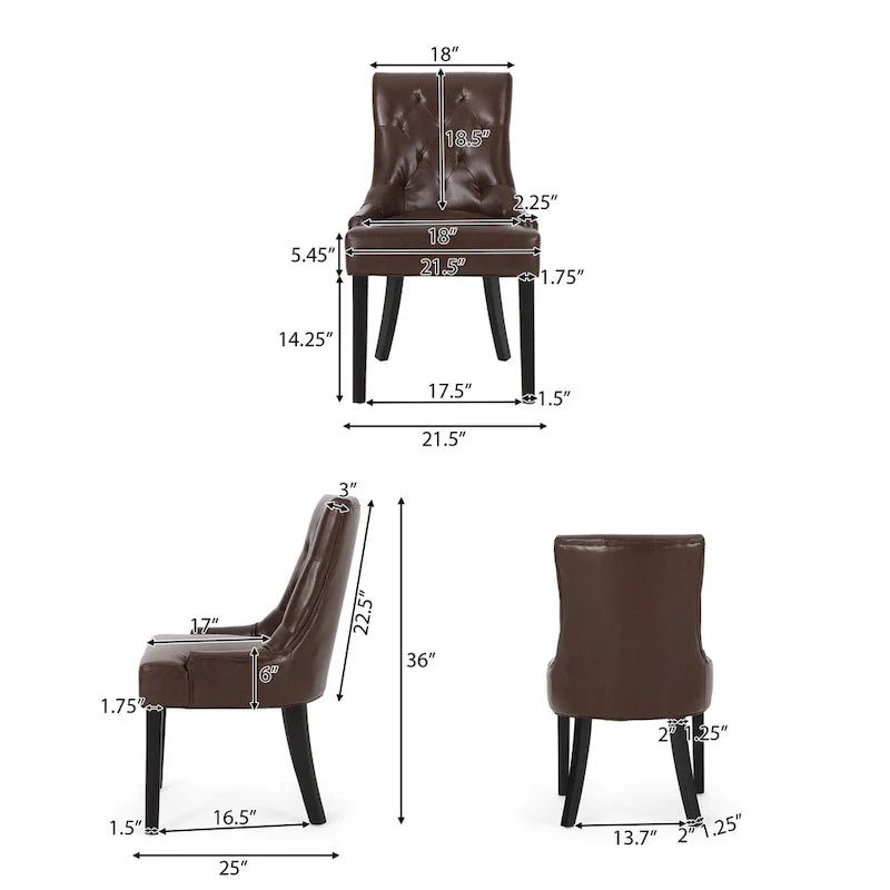 Tufted Dining Chairs with Armrests, Set of 6