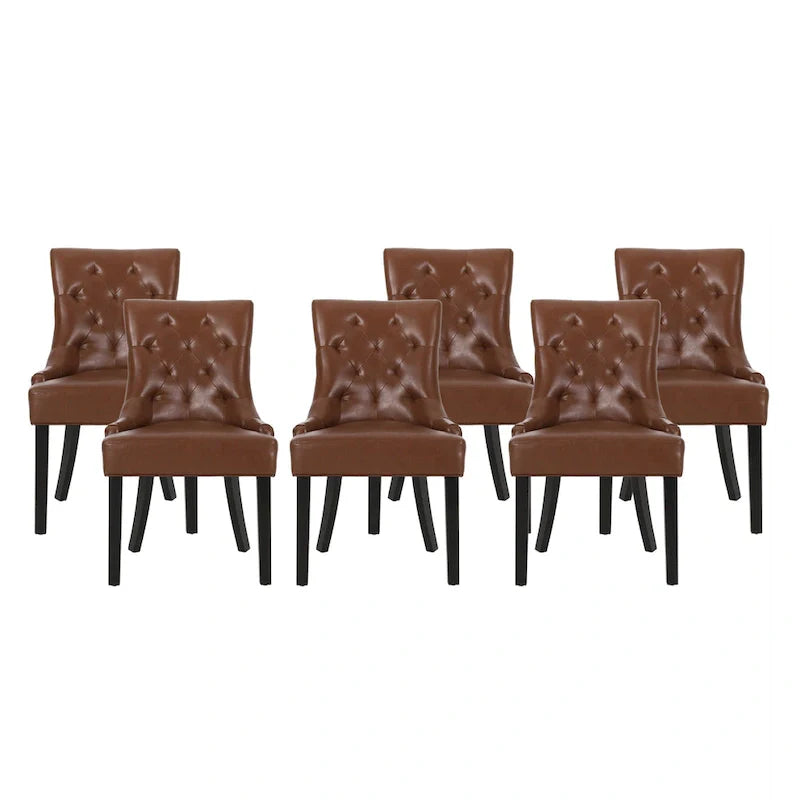 Tufted Dining Chairs with Armrests, Set of 6