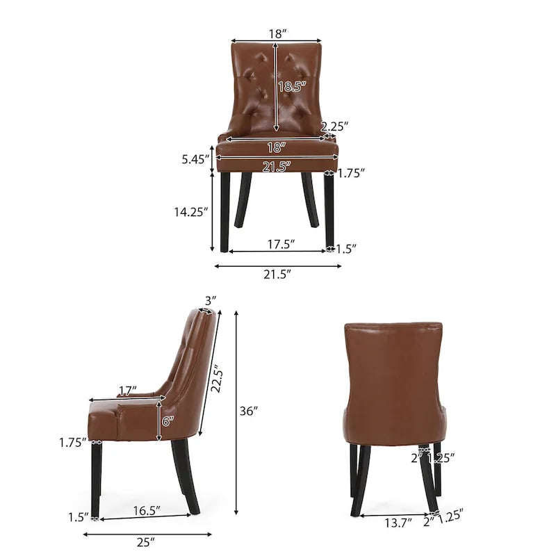 Tufted Dining Chairs with Armrests, Set of 6