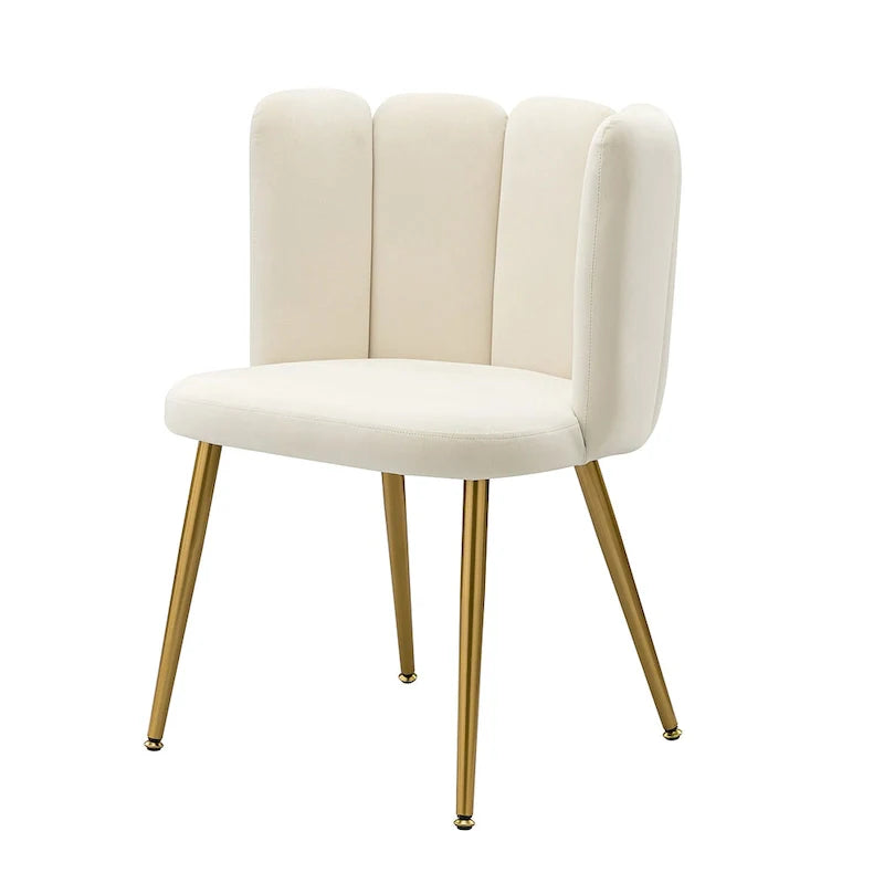 Velvet Tufted Side Chair with Gold Metal Legs