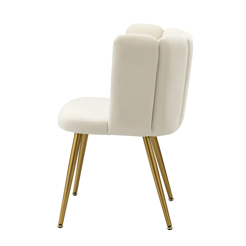 Velvet Tufted Side Chair with Gold Metal Legs