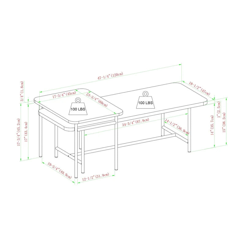 Contemporary Nesting Coffee Table Set