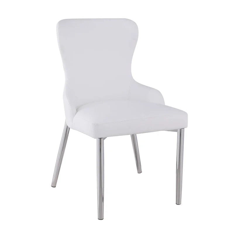 White Wing Back Side Chair (Set of 2)