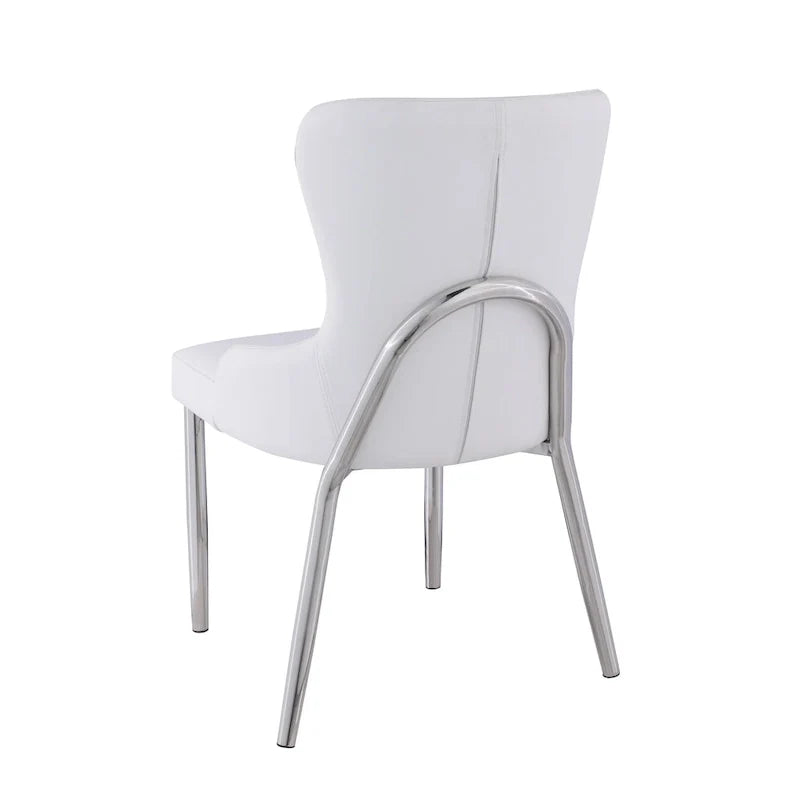White Wing Back Side Chair (Set of 2)