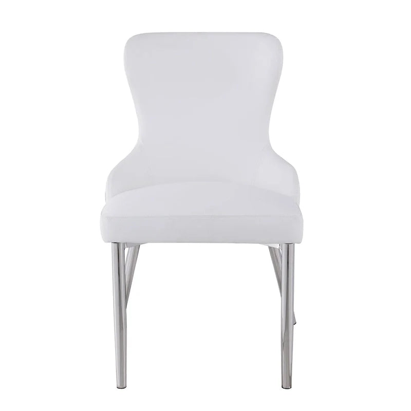 White Wing Back Side Chair (Set of 2)