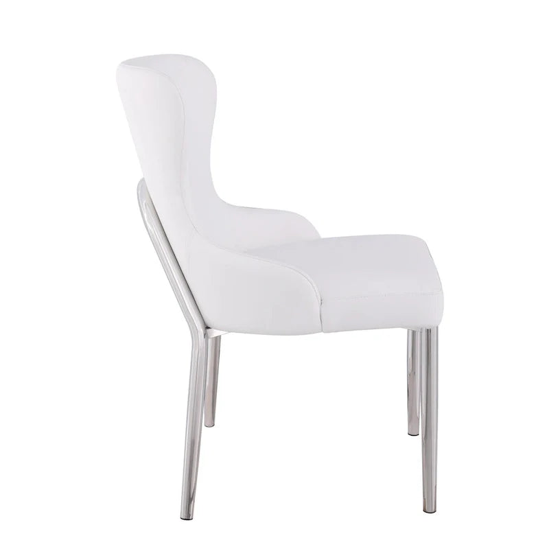 White Wing Back Side Chair (Set of 2)