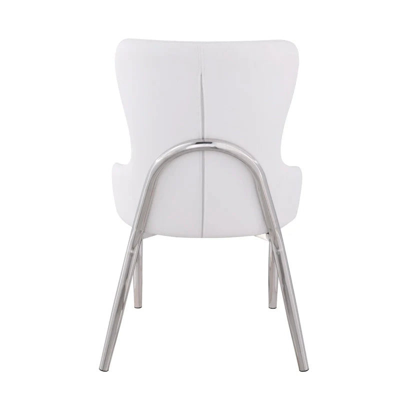 White Wing Back Side Chair (Set of 2)