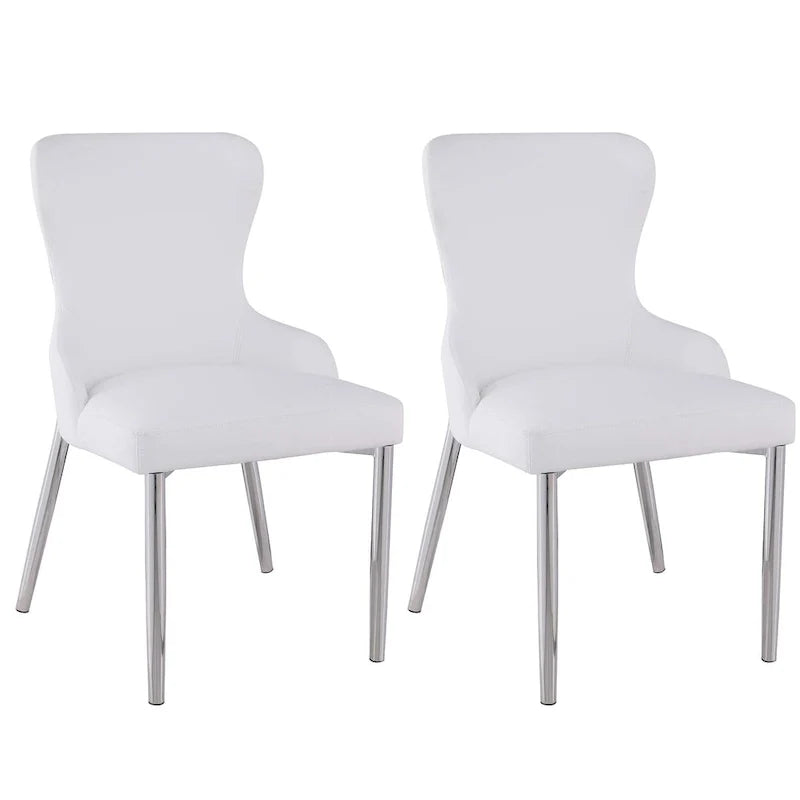 White Wing Back Side Chair (Set of 2)