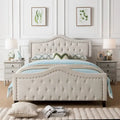 Queen Size Upholstered Tufted Platform Bed