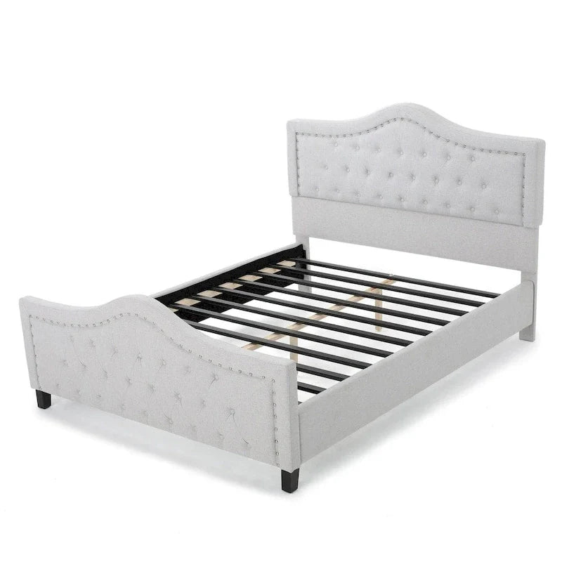 Queen Size Upholstered Tufted Platform Bed