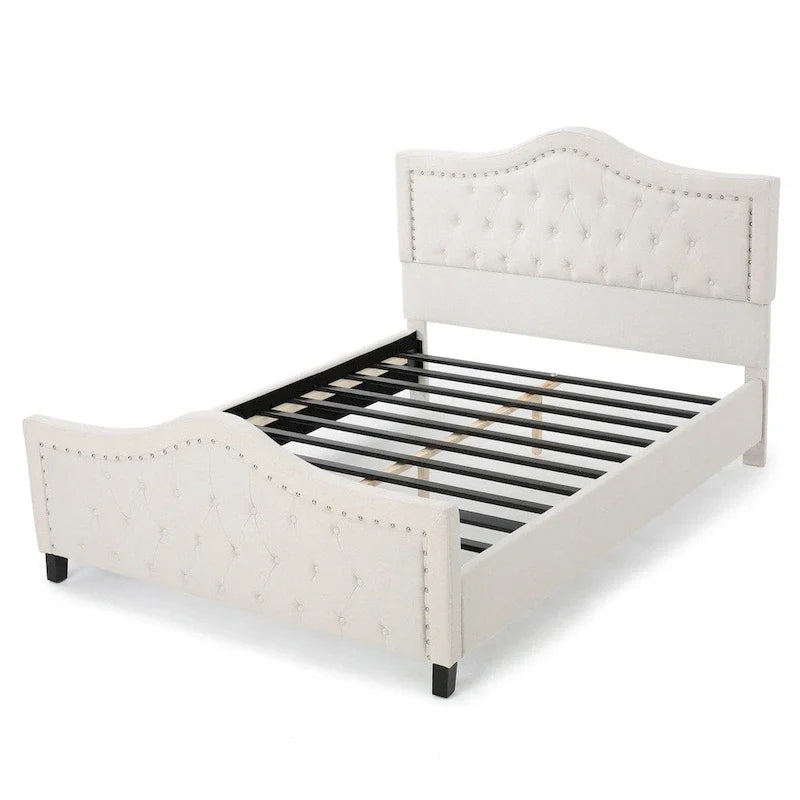 Queen Size Upholstered Tufted Platform Bed