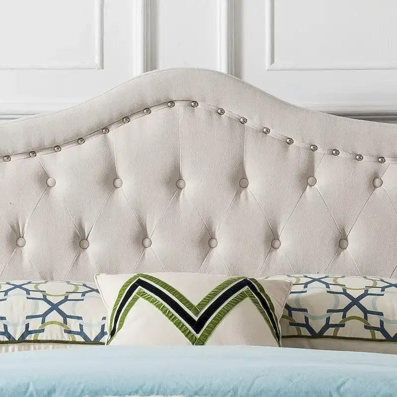 Queen Size Upholstered Tufted Platform Bed