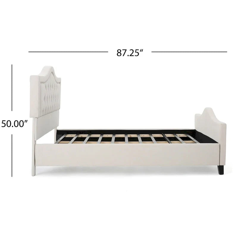 Queen Size Upholstered Tufted Platform Bed