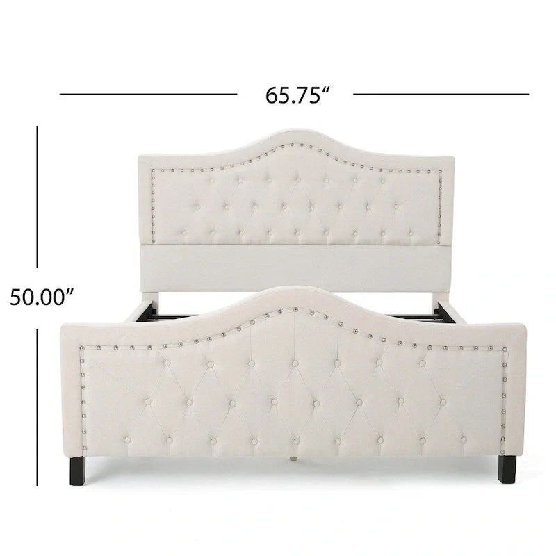 Queen Size Upholstered Tufted Platform Bed