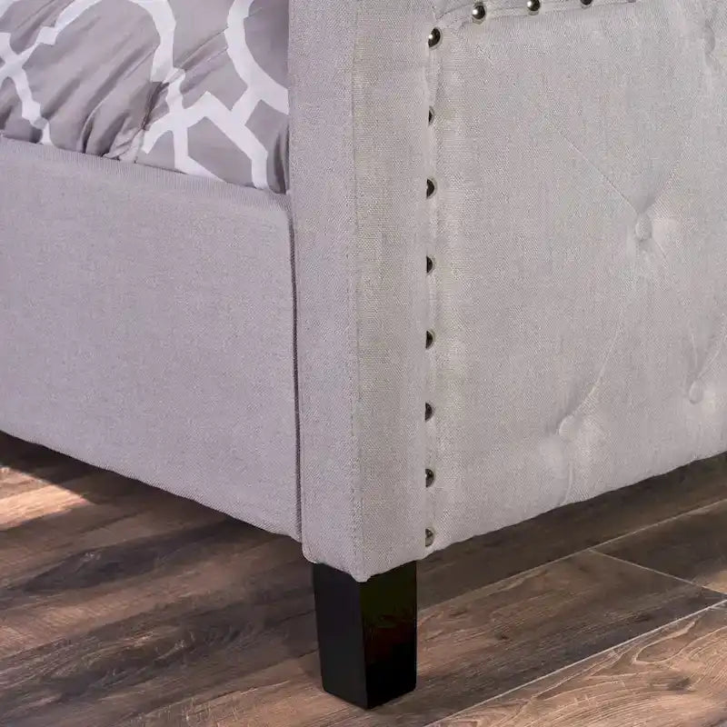 Queen Size Upholstered Tufted Platform Bed