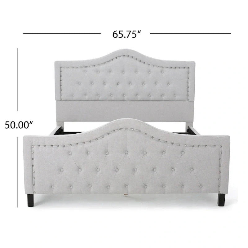 Queen Size Upholstered Tufted Platform Bed
