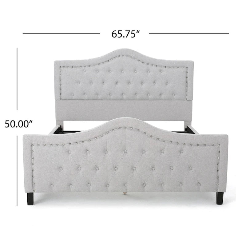 Queen Size Upholstered Tufted Platform Bed
