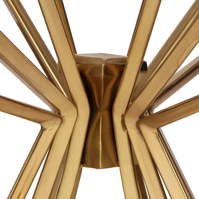Sunburst Accent Side Table with Tempered Glass Top