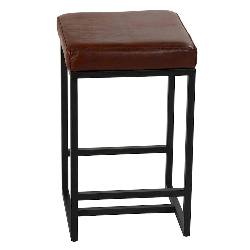 Cognac Backless Counter Stool, Brown