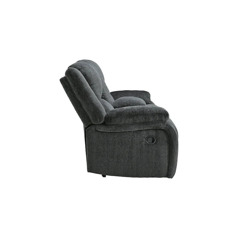 Contemporary Double Reclining Loveseat with Center Console - Slate