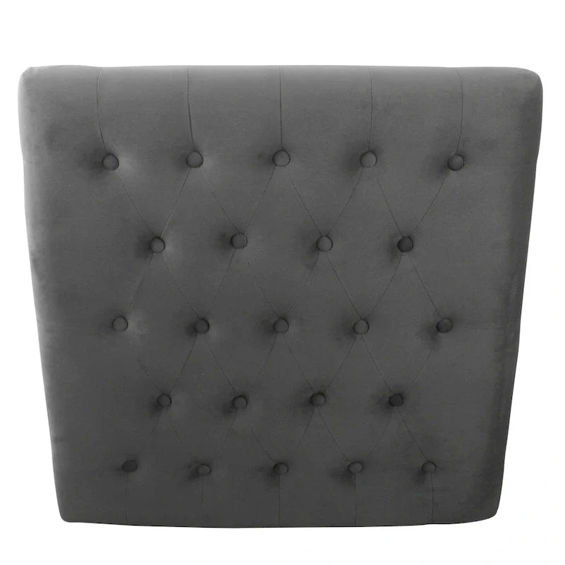 Square Tufted Storage Ottoman with Wood Shelf