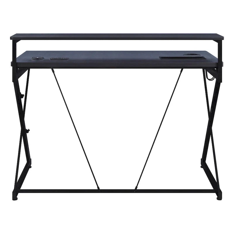 47.8 in. Gaming Desk with RGB LED Lighting and Monitor Shelf
