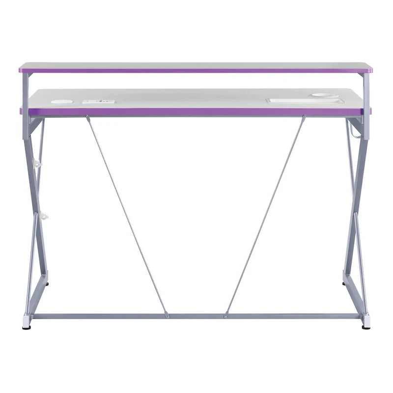 47.8 in. Gaming Desk with RGB LED Lighting and Monitor Shelf