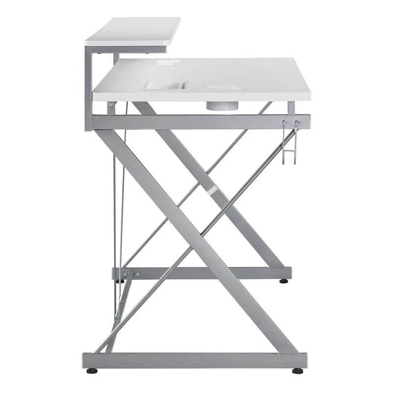 47.8 in. Gaming Desk with RGB LED Lighting and Monitor Shelf