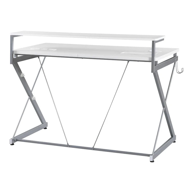 47.8 in. Gaming Desk with RGB LED Lighting and Monitor Shelf