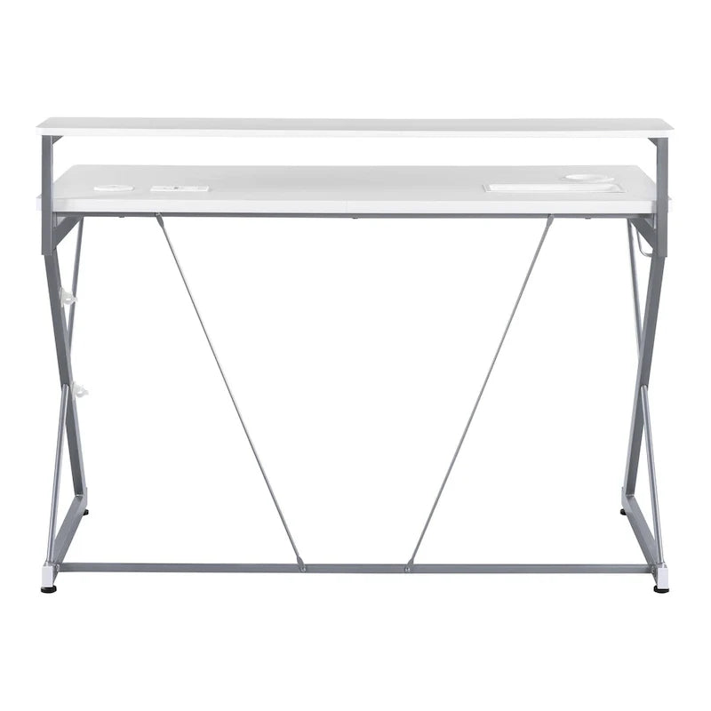 47.8 in. Gaming Desk with RGB LED Lighting and Monitor Shelf
