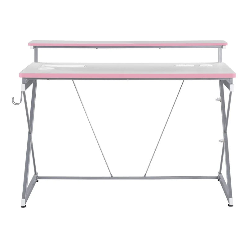 47.8 in. Gaming Desk with RGB LED Lighting and Monitor Shelf