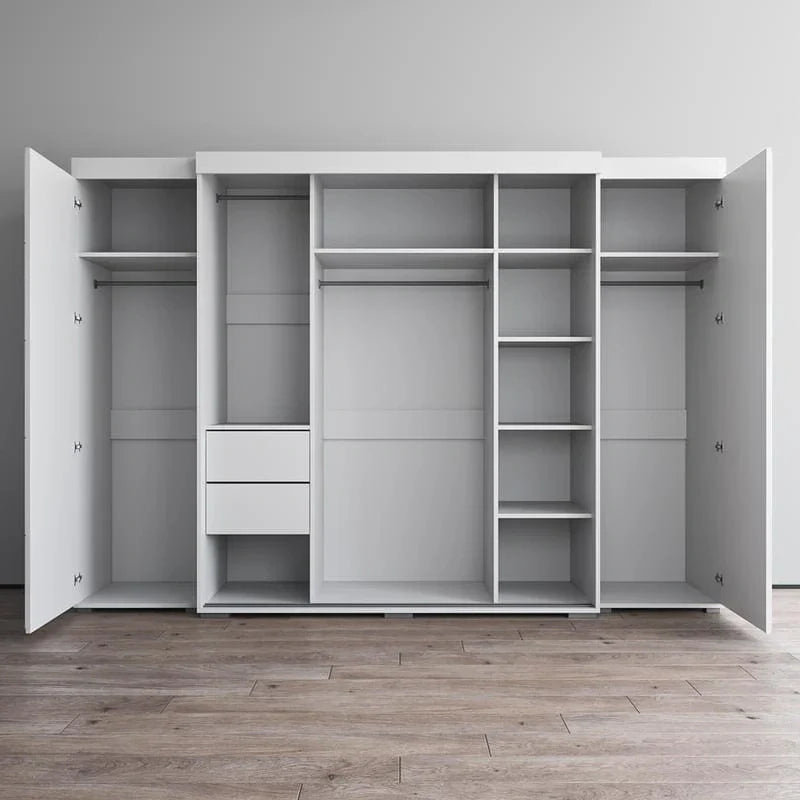 3-Piece Wardrobe Armoire Set with Glass Fronts