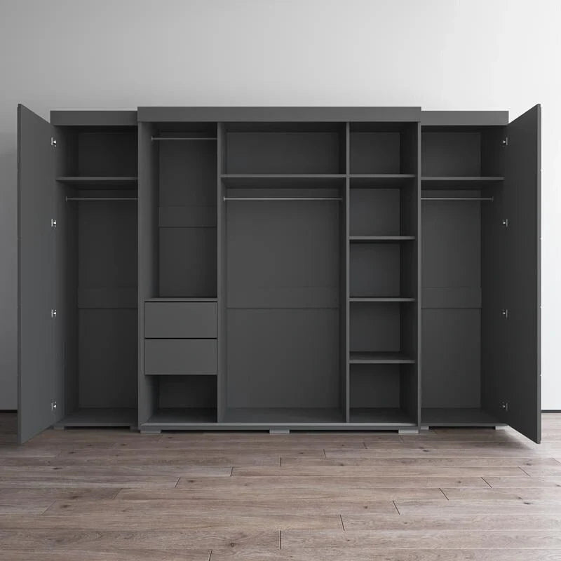 3-Piece Wardrobe Armoire Set with Glass Fronts