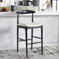 Retro 30-Inch Bar Stool with Curved Bentwood Back – 22W x 21D x 42H