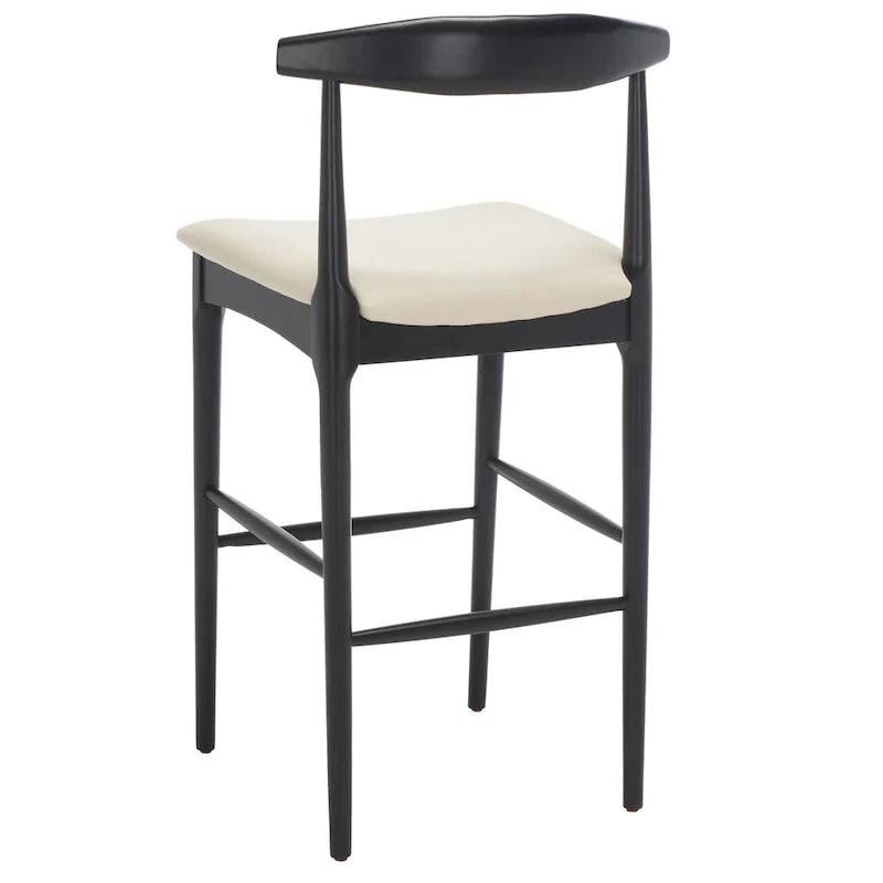 Retro 30-Inch Bar Stool with Curved Bentwood Back – 22W x 21D x 42H
