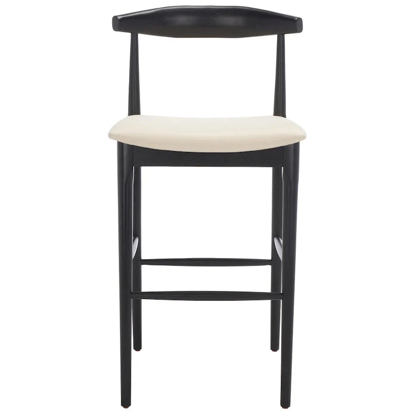 Retro 30-Inch Bar Stool with Curved Bentwood Back – 22W x 21D x 42H