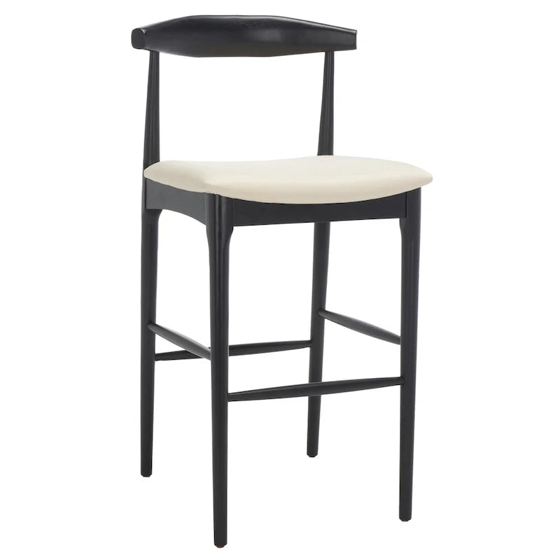 Retro 30-Inch Bar Stool with Curved Bentwood Back – 22W x 21D x 42H