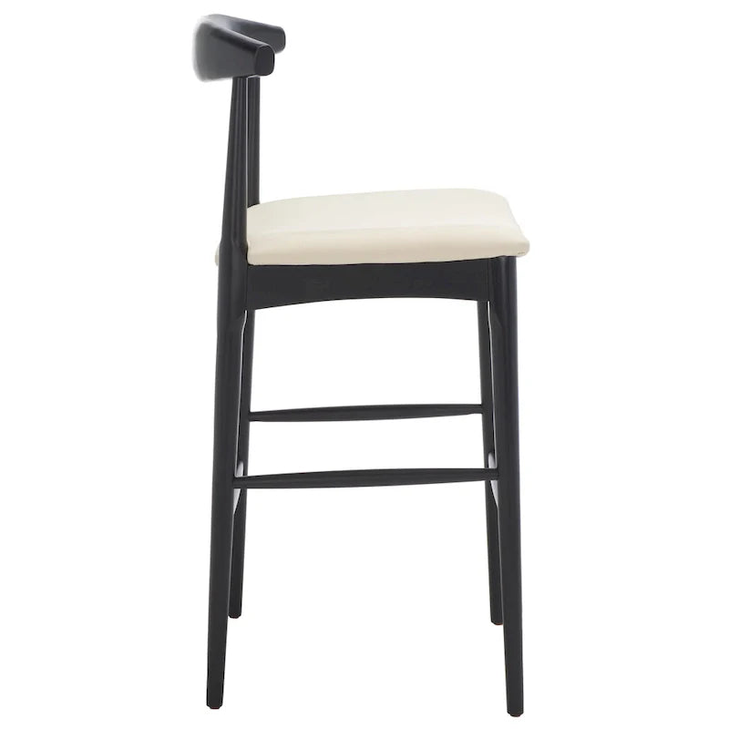 Retro 30-Inch Bar Stool with Curved Bentwood Back – 22W x 21D x 42H