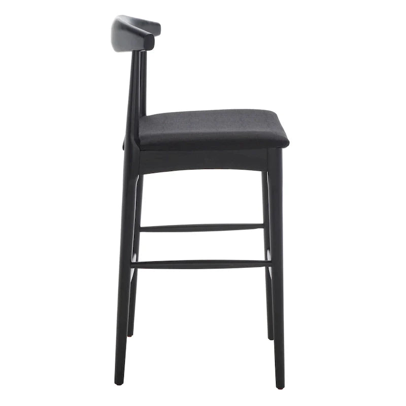 Retro 30-Inch Bar Stool with Curved Bentwood Back – 22W x 21D x 42H