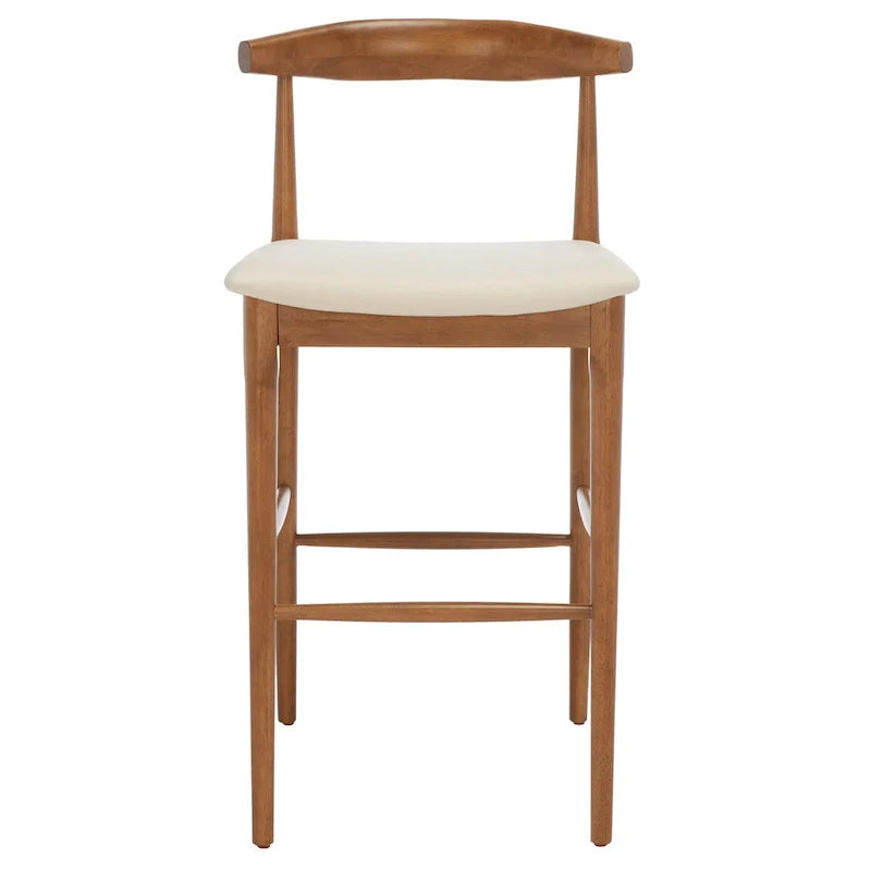 Retro 30-Inch Bar Stool with Curved Bentwood Back – 22W x 21D x 42H