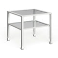 Two-Tier Metal & Glass Cocktail Table with Shelf