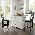 3-Piece Kitchen Island Set with X-Back Stools