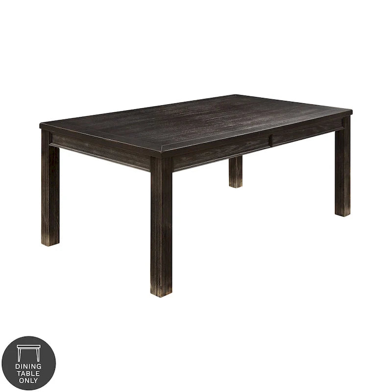 Rectangular Solid Wood Dining Table – Antique Black