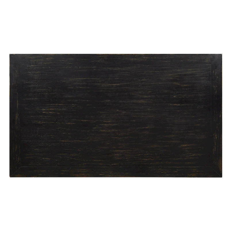 Rectangular Solid Wood Dining Table – Antique Black