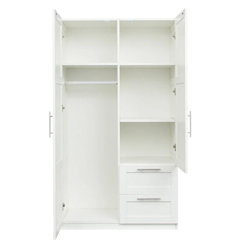 High Wardrobe with 2 Drawers and 5 Storage Compartments